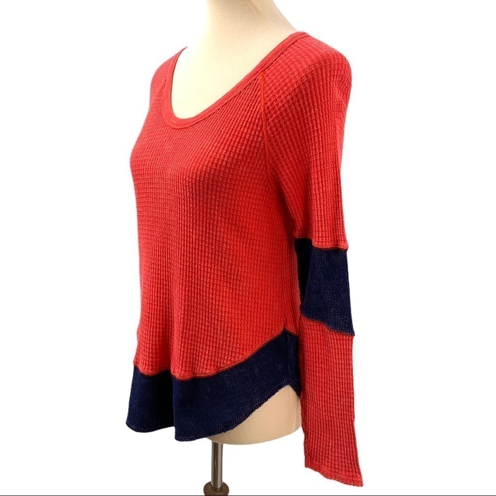 Free People Diamond Dozen Waffle Knit Thermal Top - Picture 3 of 11